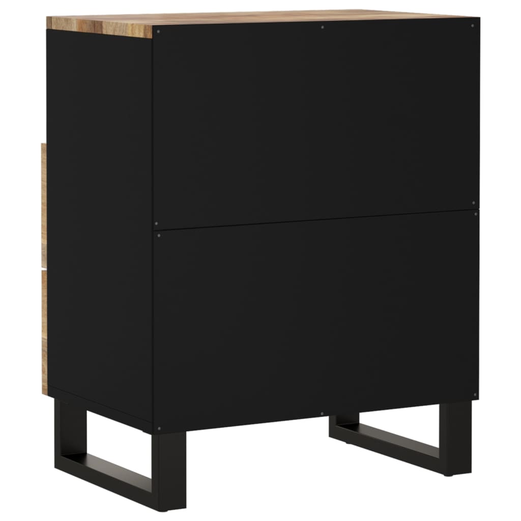 Nachtkastje 50X33X62 Cm Massief Mangohout En Bewerkt Hout