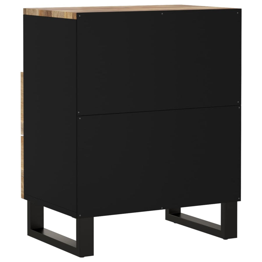 Nachtkastje 50X33X62 Cm Massief Mangohout En Bewerkt Hout