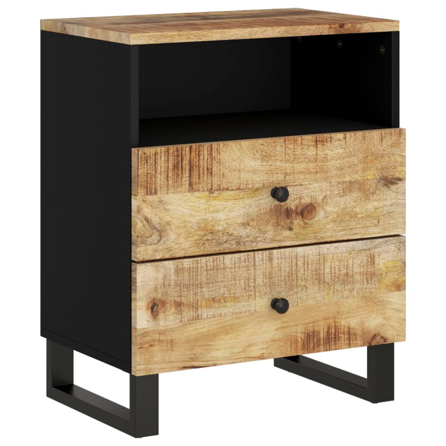 Nachtkastje 50X33X62 Cm Massief Mangohout En Bewerkt Hout