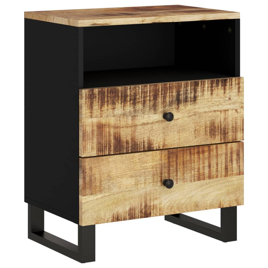 Nachtkastje 50X33X62 Cm Massief Mangohout En Bewerkt Hout