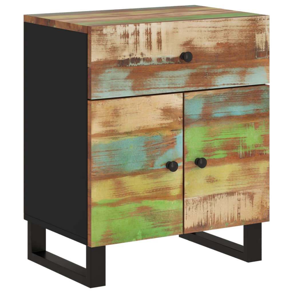 Nachtkastje 50X33X60 Cm Massief Gerecycled Hout En Bewerkt Hout