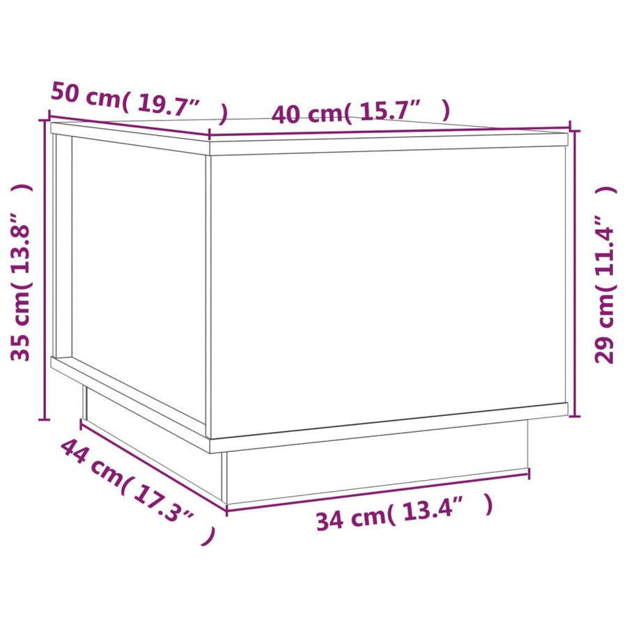 Salontafel 40X50X35 Cm Massief Grenenhout Naturel