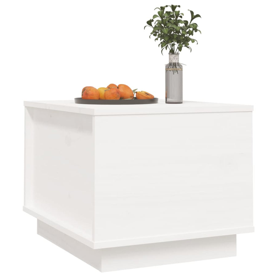 Salontafel 40X50X35 Cm Massief Grenenhout Wit