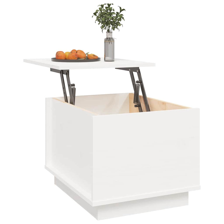 Salontafel 40X50X35 Cm Massief Grenenhout Wit
