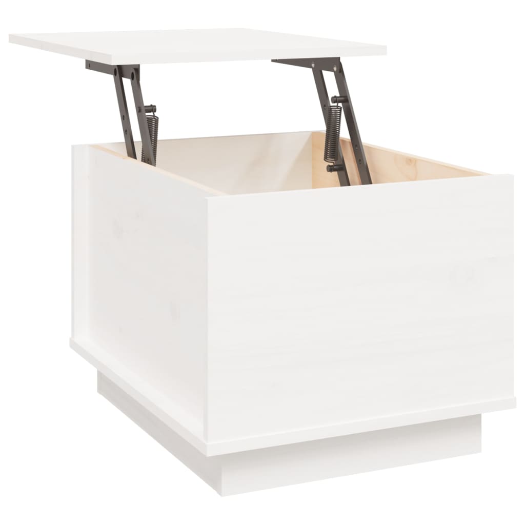 Salontafel 40X50X35 Cm Massief Grenenhout Wit