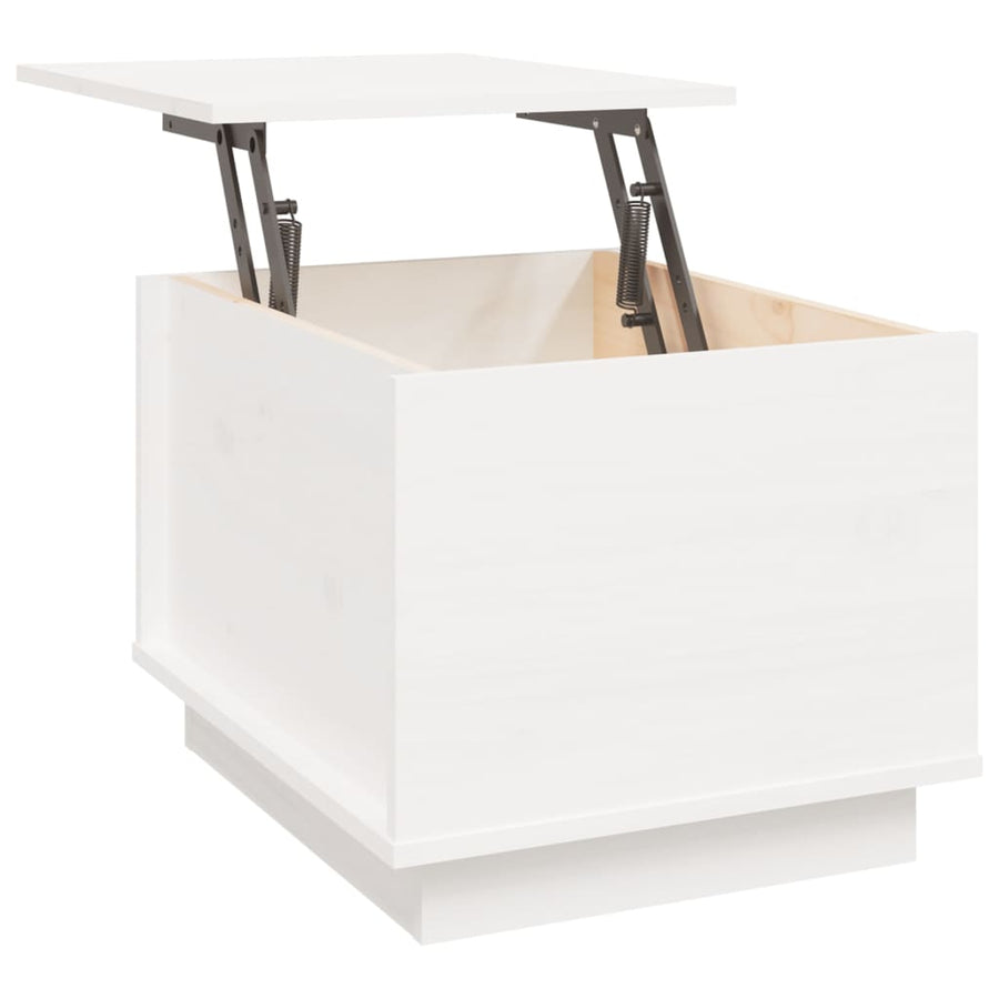 Salontafel 40X50X35 Cm Massief Grenenhout Wit