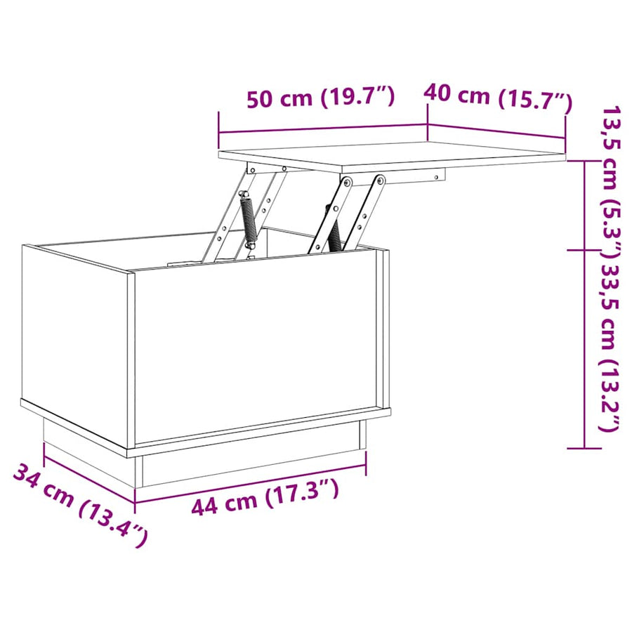 Salontafel 40X50X35 Cm Massief Grenenhout Wit