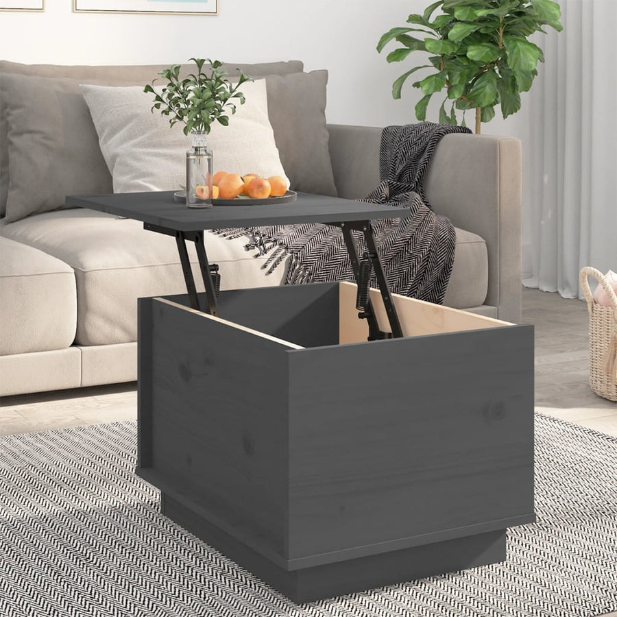 Salontafel 40X50X35 Cm Massief Grenenhout Grijs