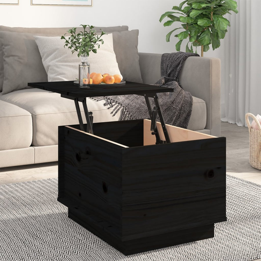Salontafel 40X50X35 Cm Massief Grenenhout Zwart