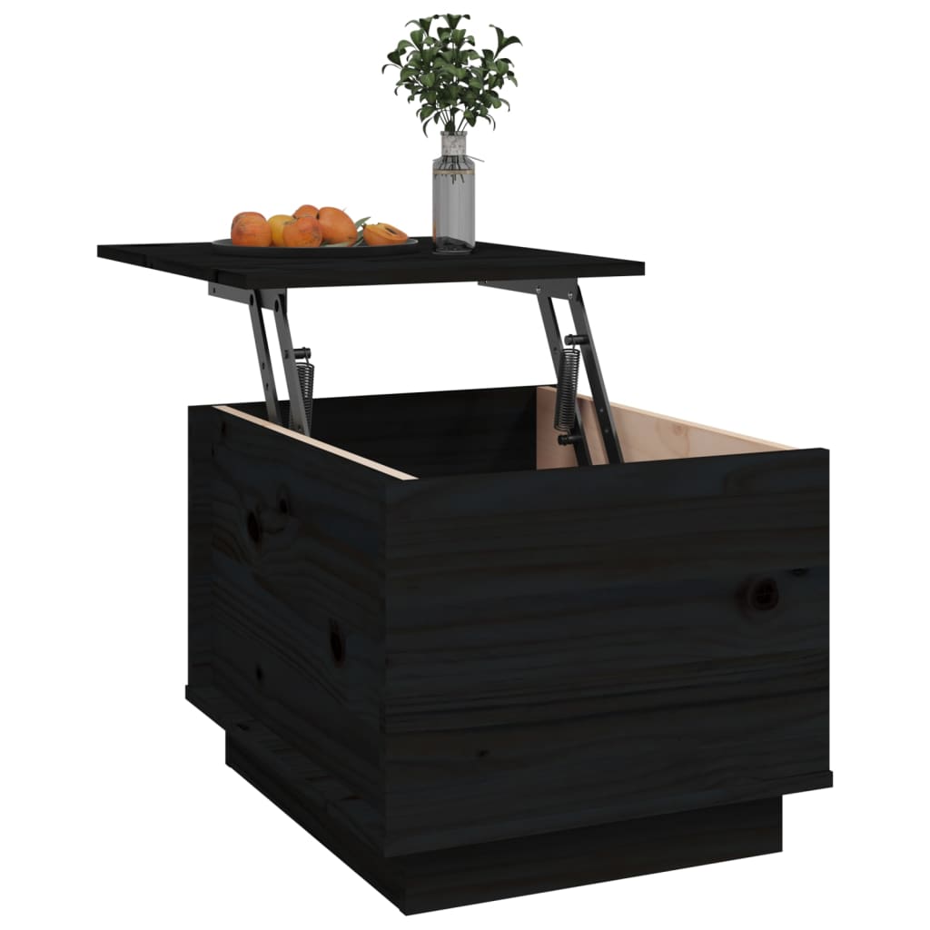 Salontafel 40X50X35 Cm Massief Grenenhout Zwart