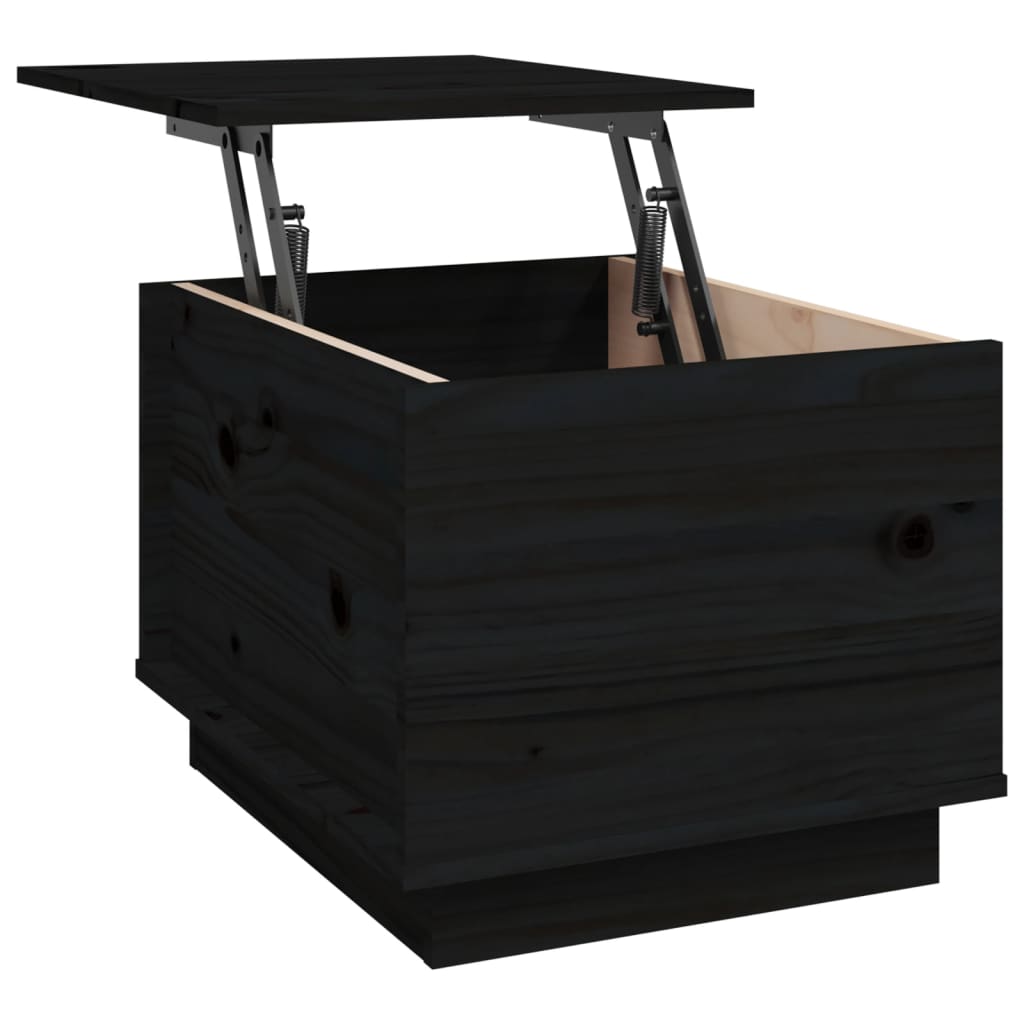Salontafel 40X50X35 Cm Massief Grenenhout Zwart