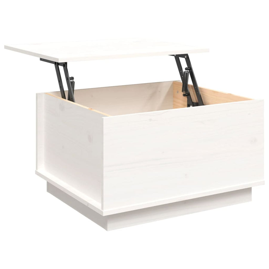 Salontafel 60X50X35 Cm Massief Grenenhout Wit