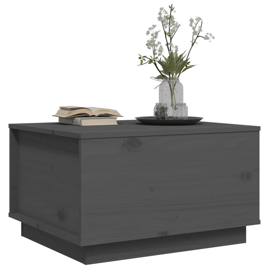 Salontafel 60X50X35 Cm Massief Grenenhout Grijs