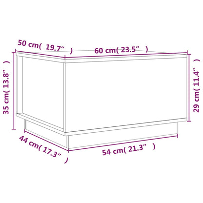 Salontafel 60X50X35 Cm Massief Grenenhout Grijs