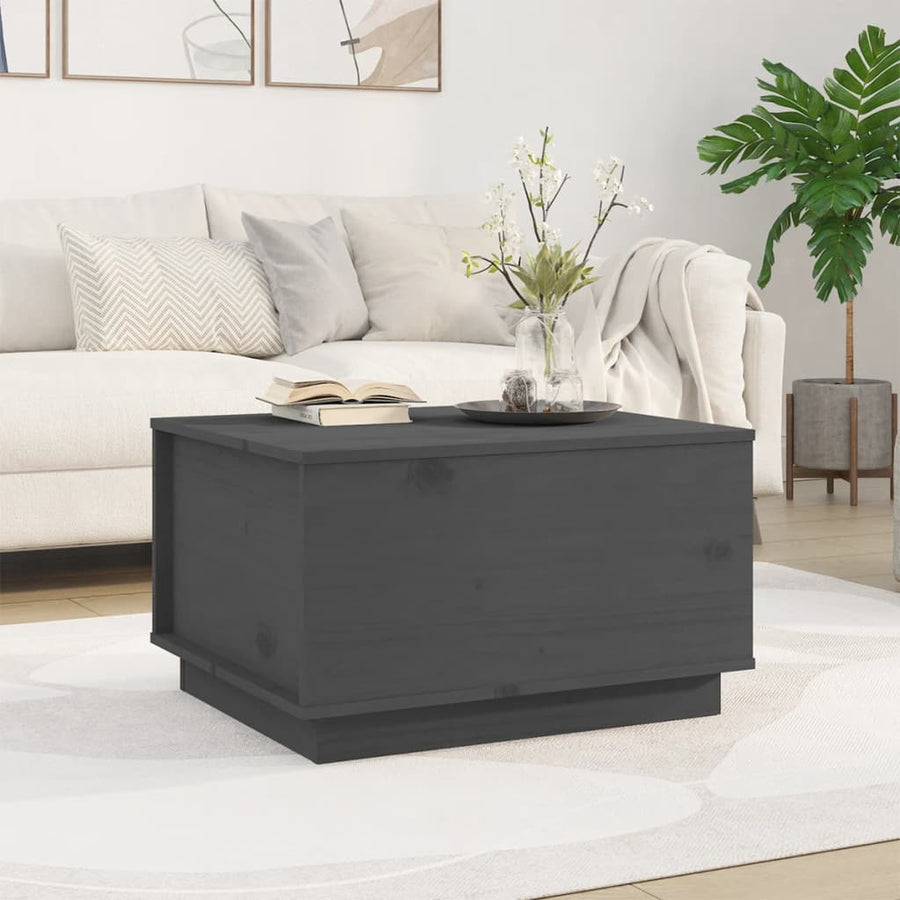 Salontafel 60X50X35 Cm Massief Grenenhout Grijs