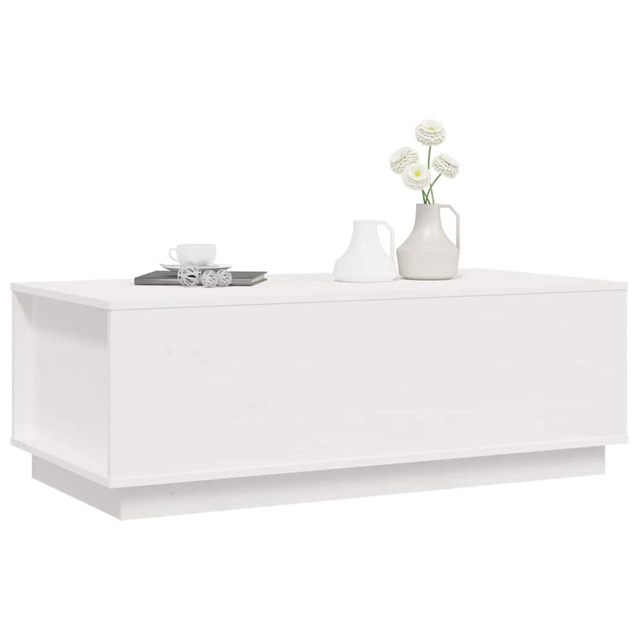 Salontafel 100X50X35 Cm Massief Grenenhout Wit