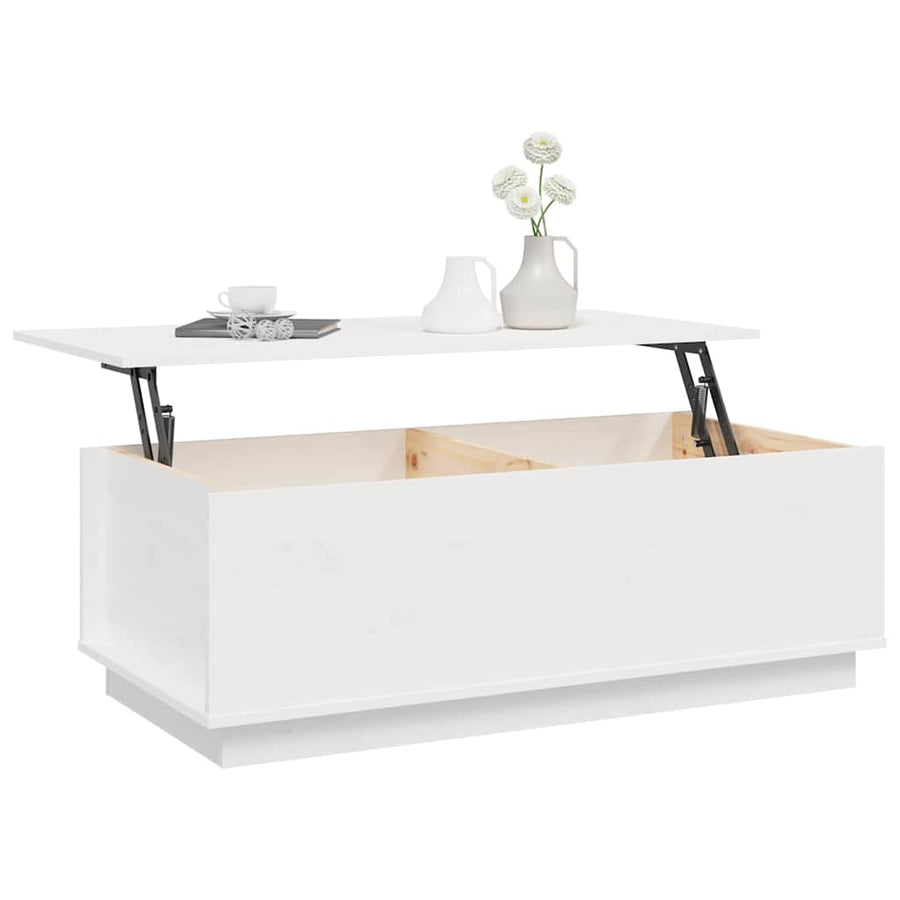 Salontafel 100X50X35 Cm Massief Grenenhout Wit