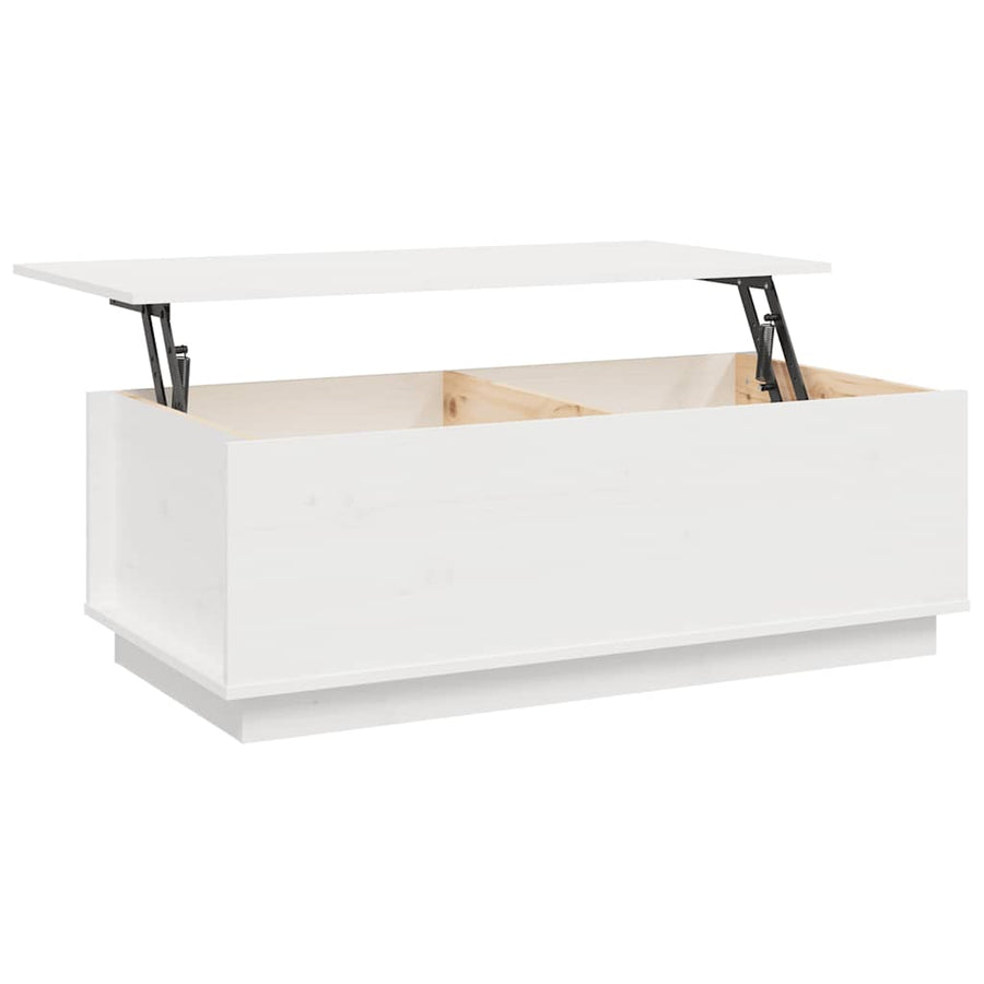 Salontafel 100X50X35 Cm Massief Grenenhout Wit