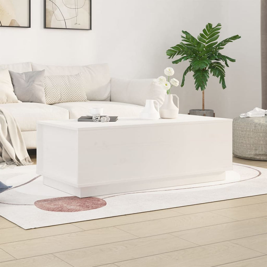 Salontafel 100X50X35 Cm Massief Grenenhout Wit