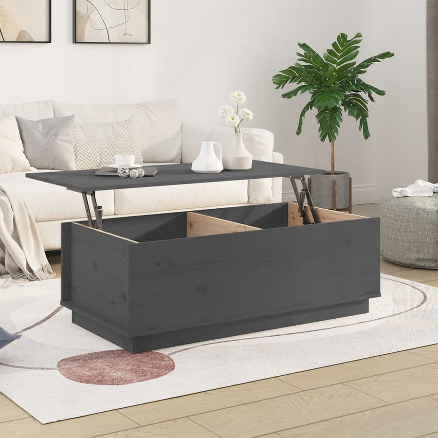 Salontafel 100X50X35 Cm Massief Grenenhout Grijs