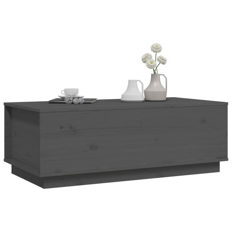 Salontafel 100X50X35 Cm Massief Grenenhout Grijs