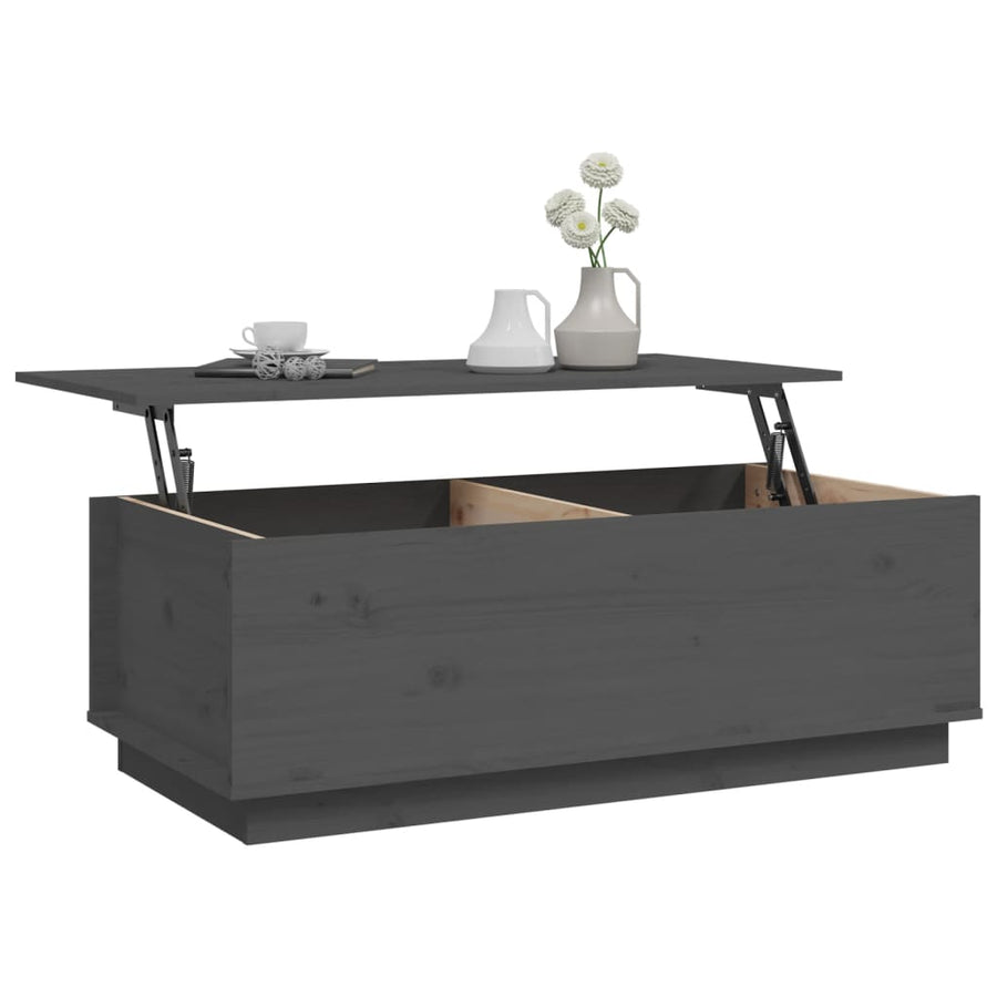 Salontafel 100X50X35 Cm Massief Grenenhout Grijs