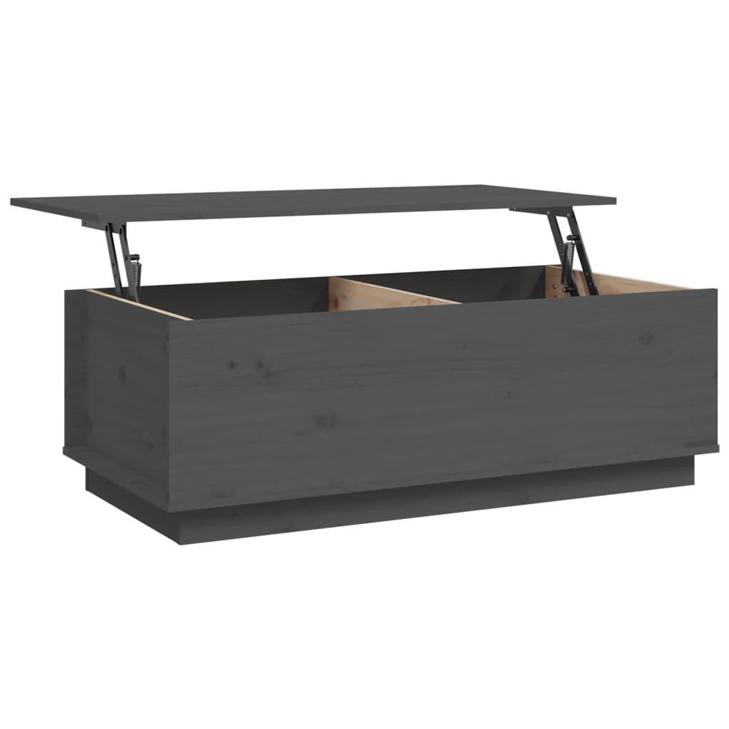 Salontafel 100X50X35 Cm Massief Grenenhout Grijs