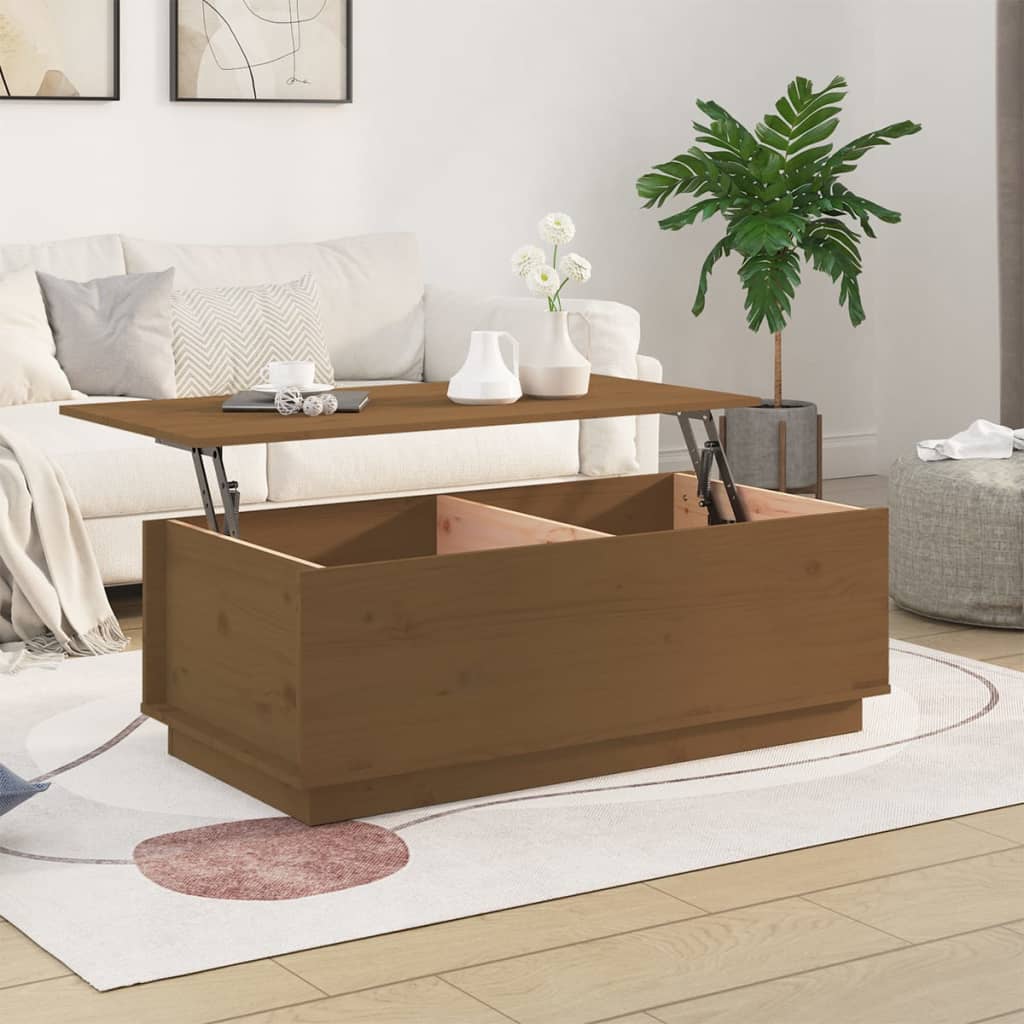 Salontafel 100X50X35 Cm Massief Grenenhout Honingbruin