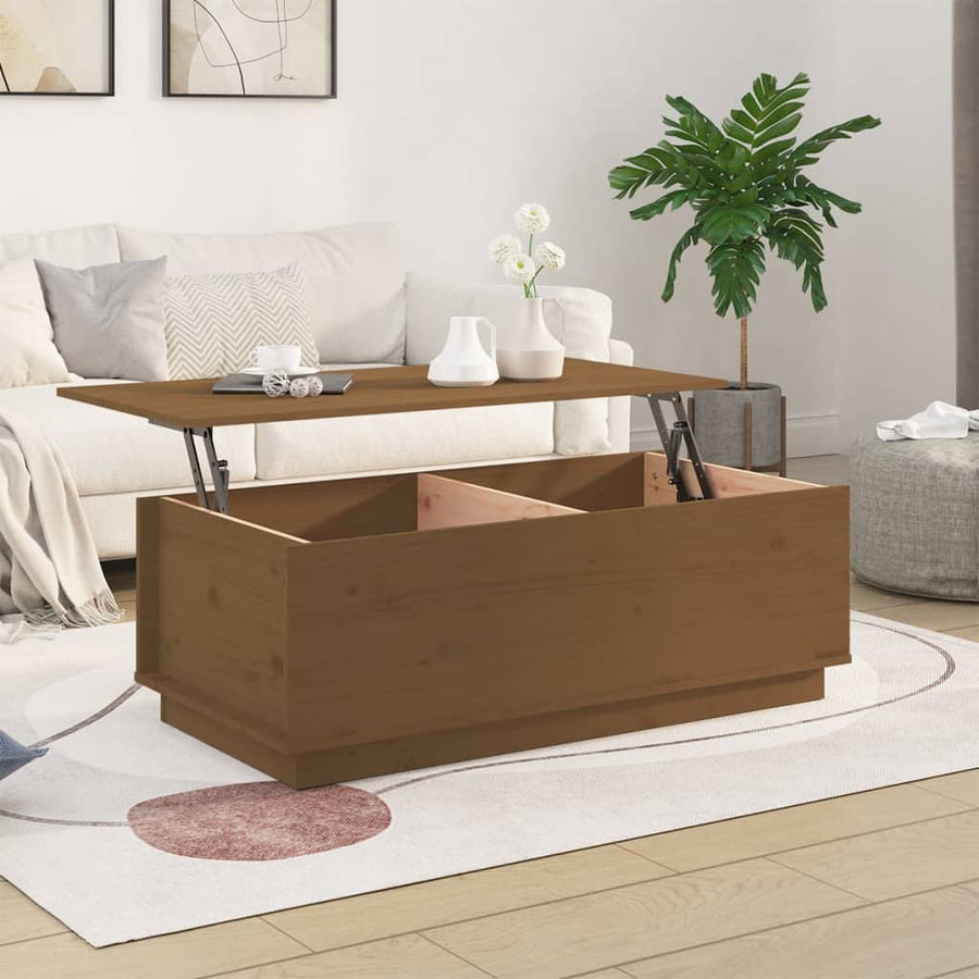 Salontafel 100X50X35 Cm Massief Grenenhout Honingbruin
