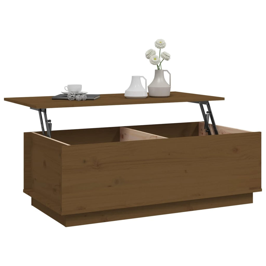 Salontafel 100X50X35 Cm Massief Grenenhout Honingbruin