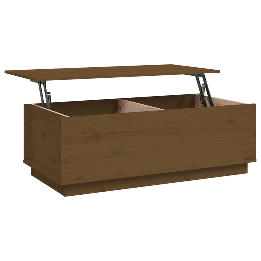Salontafel 100X50X35 Cm Massief Grenenhout Honingbruin