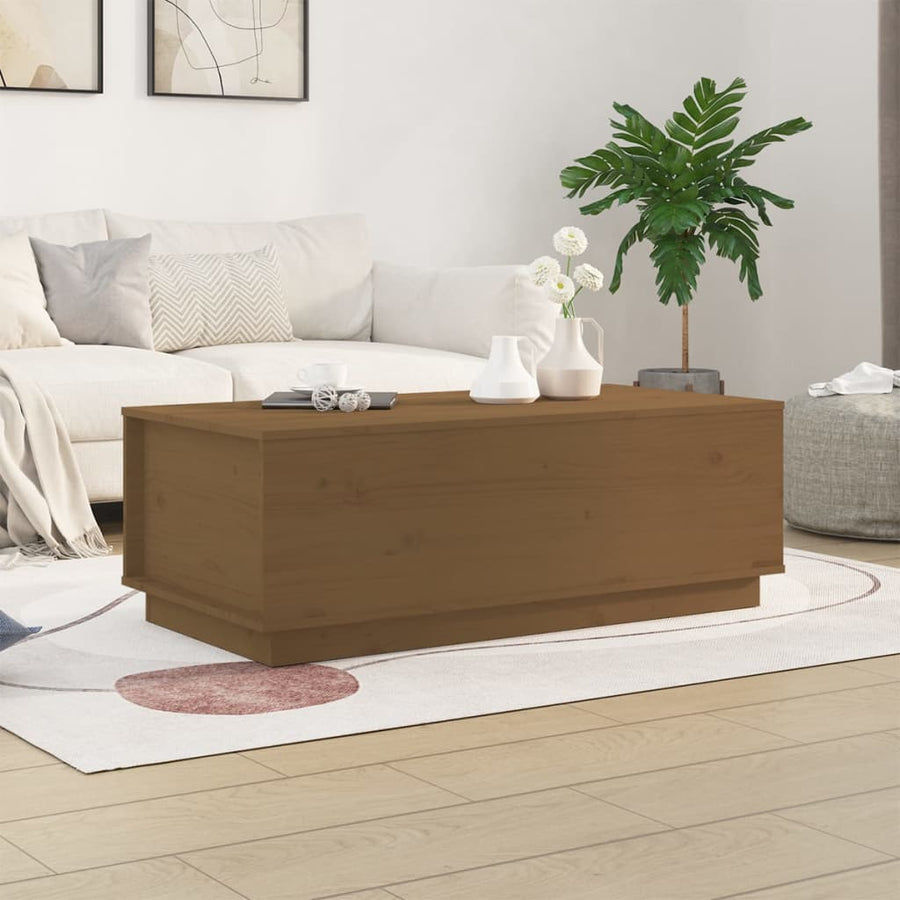 Salontafel 100X50X35 Cm Massief Grenenhout Honingbruin
