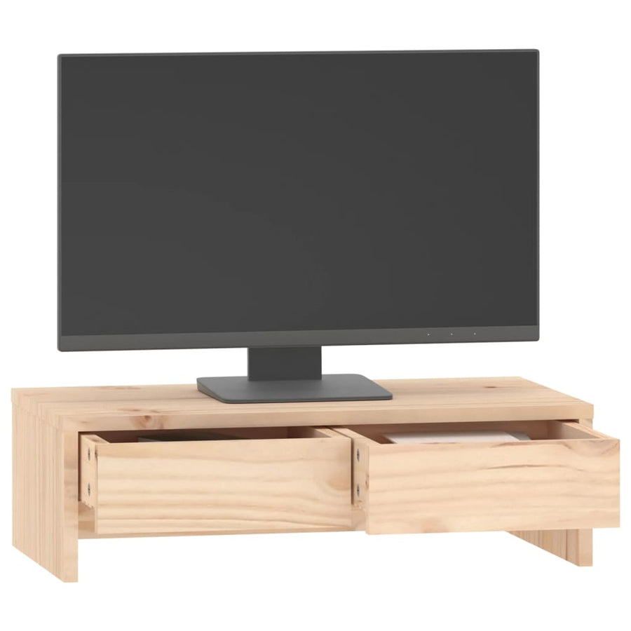 Monitorstandaard 50X27X15 Cm Massief Grenenhout 50 x 27 x 15 cm Naturel