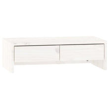 Monitorstandaard Massief Grenenhout 50 x 27 x 15 cm Wit