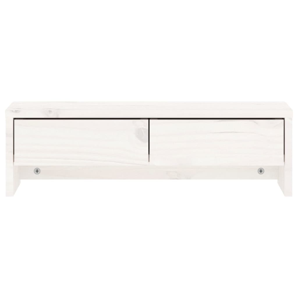 Monitorstandaard Massief Grenenhout 50 x 27 x 15 cm Wit