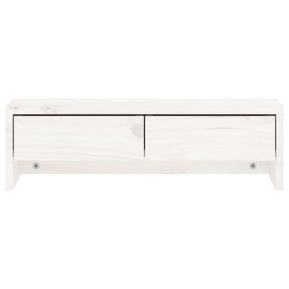 Monitorstandaard Massief Grenenhout 50 x 27 x 15 cm Wit