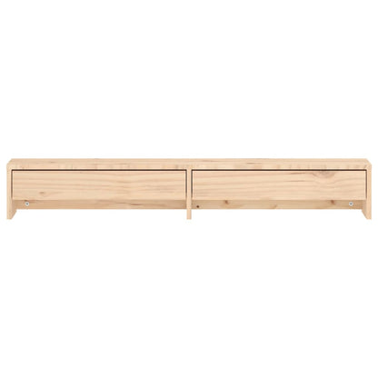 Monitorstandaard Massief Grenenhout 100 x 27 x 15 cm Naturel