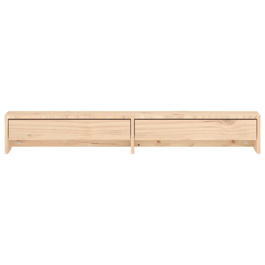 Monitorstandaard Massief Grenenhout 100 x 27 x 15 cm Naturel