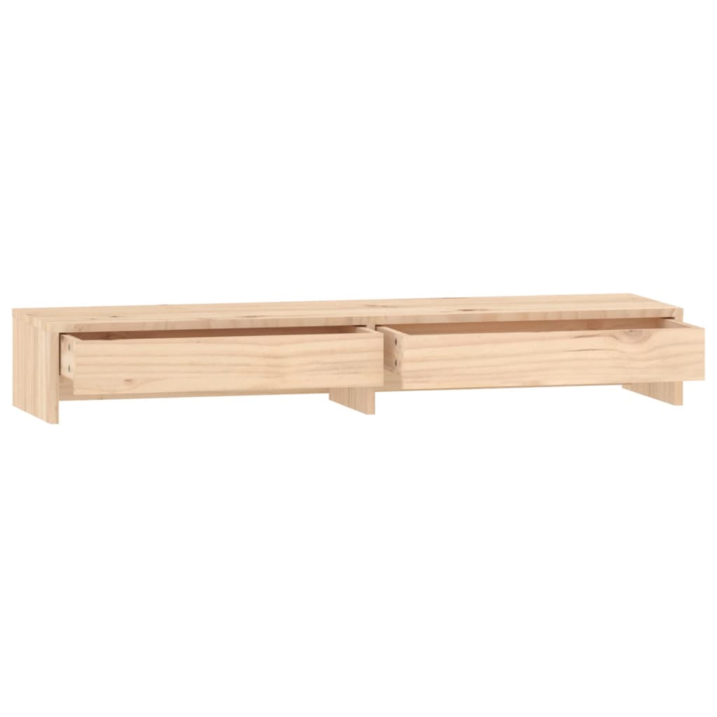 Monitorstandaard Massief Grenenhout 100 x 27 x 15 cm Naturel