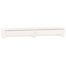 Monitorstandaard Massief Grenenhout 100 x 27 x 15 cm Wit