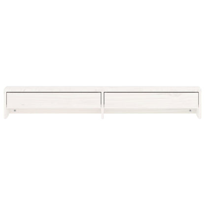 Monitorstandaard Massief Grenenhout 100 x 27 x 15 cm Wit