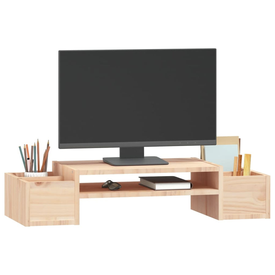 Monitorstandaard 70x27,5x15 cm massief grenenhout 70 x 27.5 x 15 cm Naturel