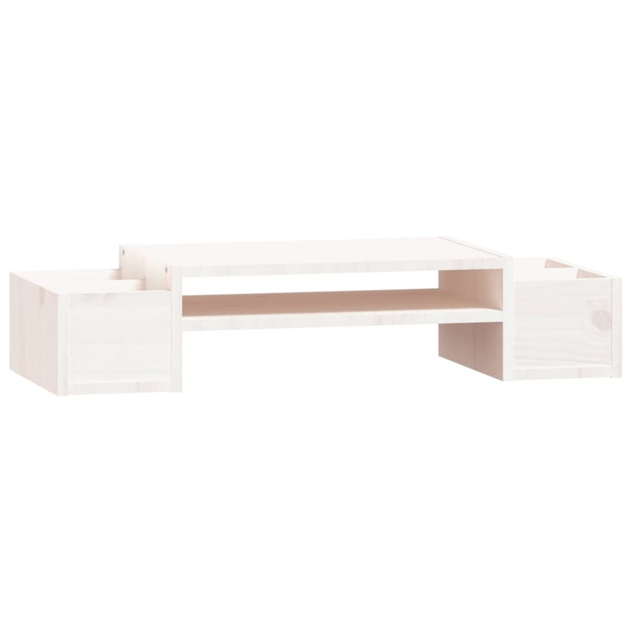 Monitorstandaard 70X27,5X15 Cm Massief Grenenhout 70 x 27.5 x 15 cm Wit