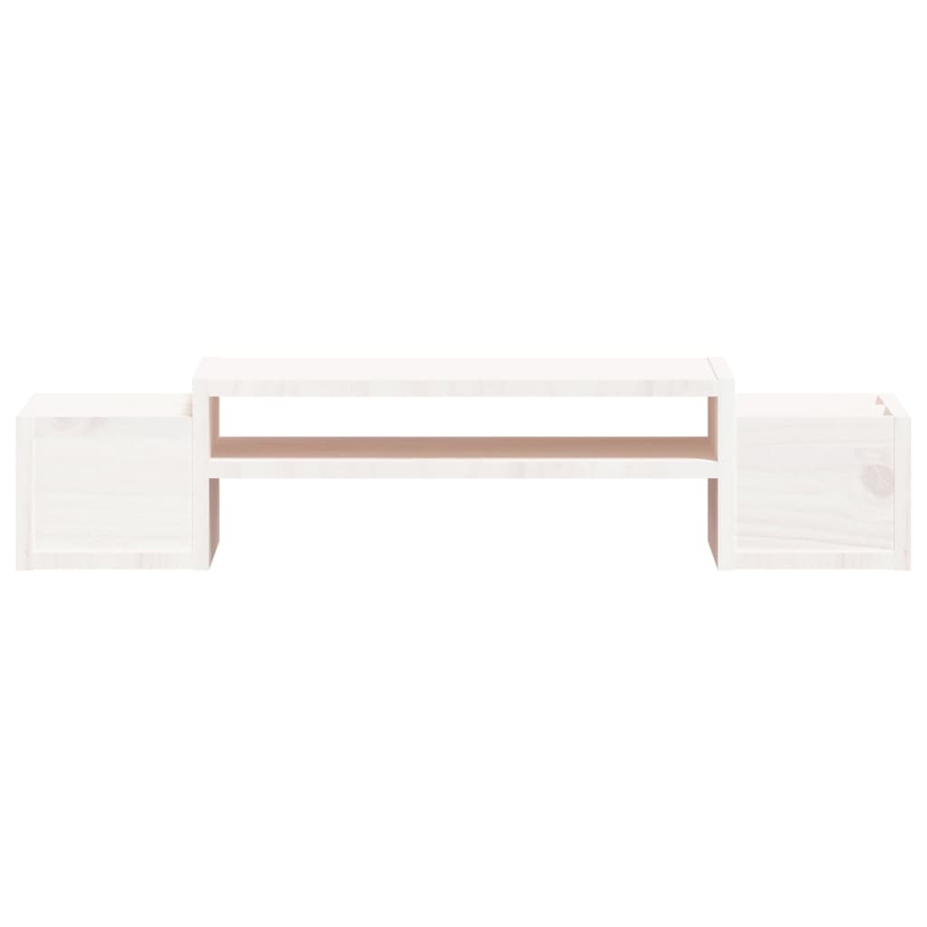 Monitorstandaard 70X27,5X15 Cm Massief Grenenhout 70 x 27.5 x 15 cm Wit