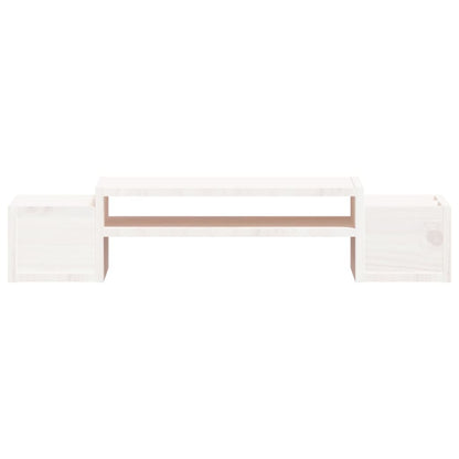 Monitorstandaard 70X27,5X15 Cm Massief Grenenhout 70 x 27.5 x 15 cm Wit