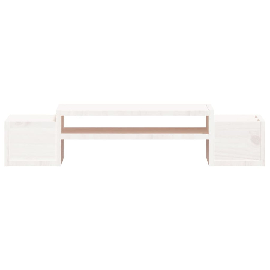 Monitorstandaard 70X27,5X15 Cm Massief Grenenhout 70 x 27.5 x 15 cm Wit