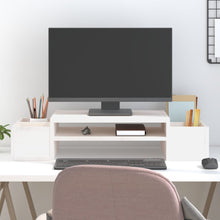 Monitorstandaard 70X27,5X15 Cm Massief Grenenhout 70 x 27.5 x 15 cm Wit