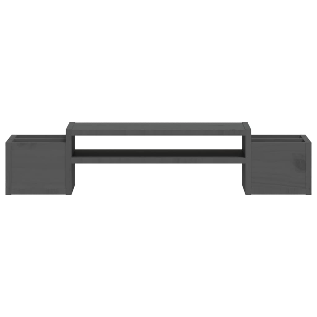 Monitorstandaard 70x27,5x15 cm massief grenenhout grijs 70 x 27.5 x 15 cm Grijs