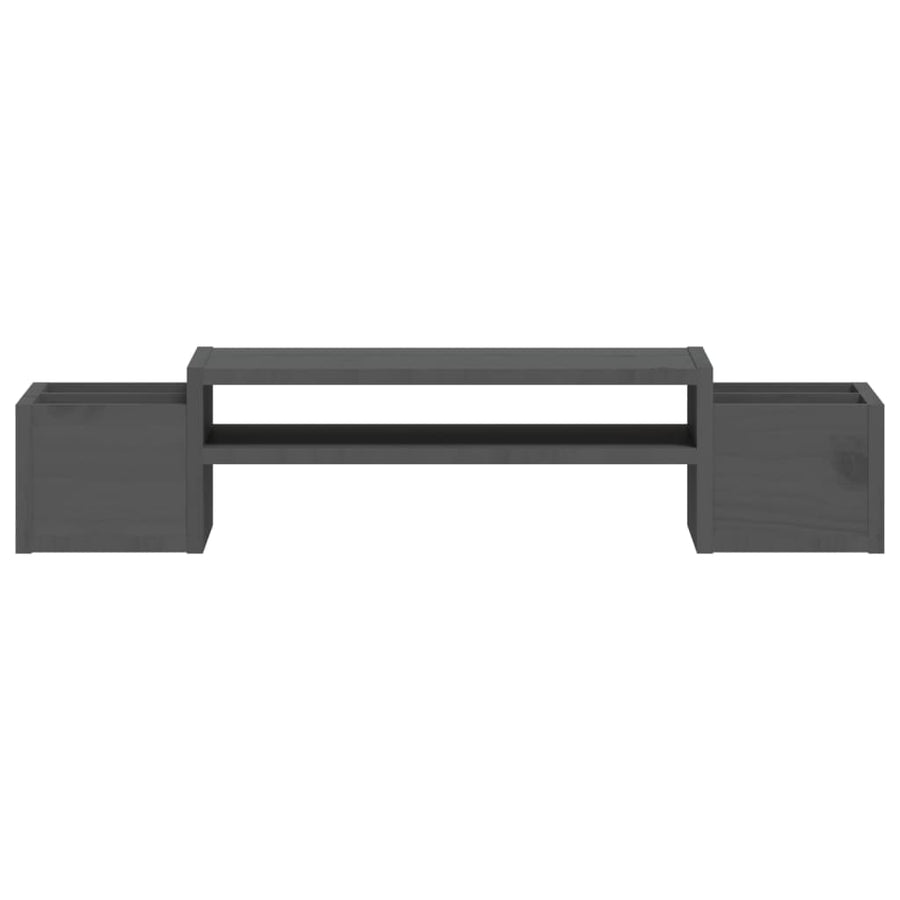Monitorstandaard 70x27,5x15 cm massief grenenhout grijs 70 x 27.5 x 15 cm Grijs