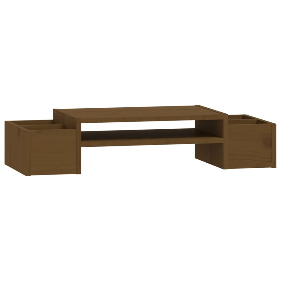 Monitorstandaard 70x27,5x15 cm massief grenenhout honingbruin 70 x 27.5 x 15 cm Honingbruin